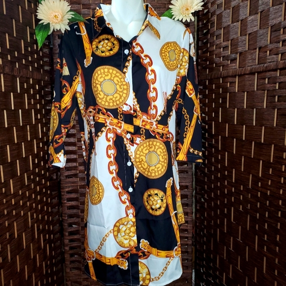Half Sleeve Slim Print Dress